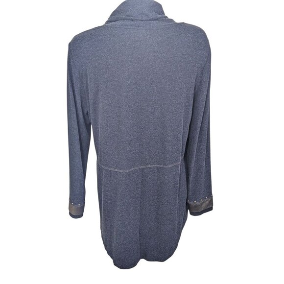 Simply Art By Dolcezza Womens Cowl Neck Tunic Top XL Woman Face Graphic Studs - Picture 6 of 9